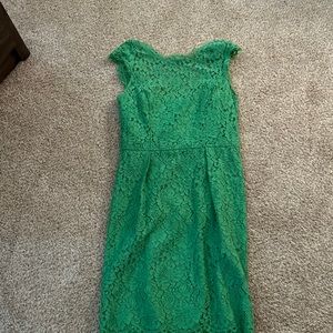Green lace sleeveless dress, size 6, shoshona, excellent condition
